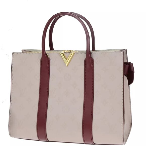 LOUIS VUITTON Velly Tote MM Hand Bag Monogram Mastic Raisin M42888 663RJ996